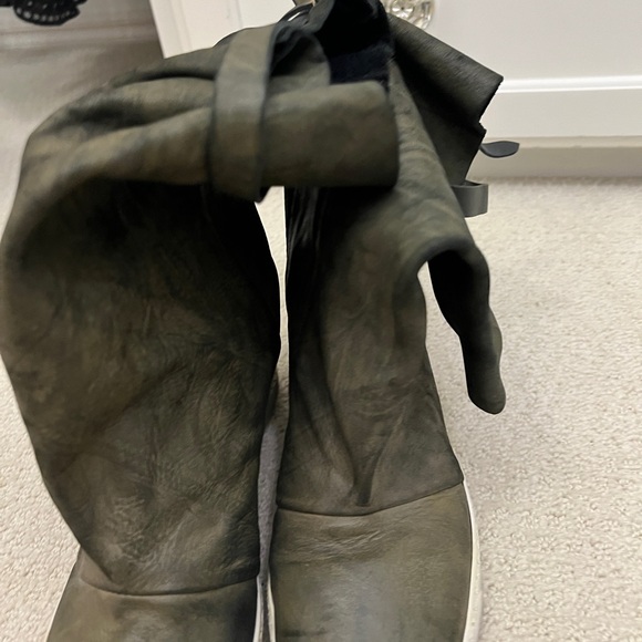 Gregory’s Amaranti army green leather & suede wedge booties 41/10 - Picture 3 of 11